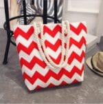 Sac de plage pour femme imprimé en toile rouge vif