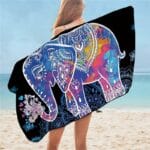 Serviette de plage en microfibre éléphant noir