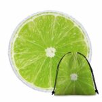 Serviette de plage ronde fruits citron vert sac