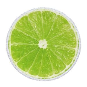 Serviette de plage ronde fruits citron vert