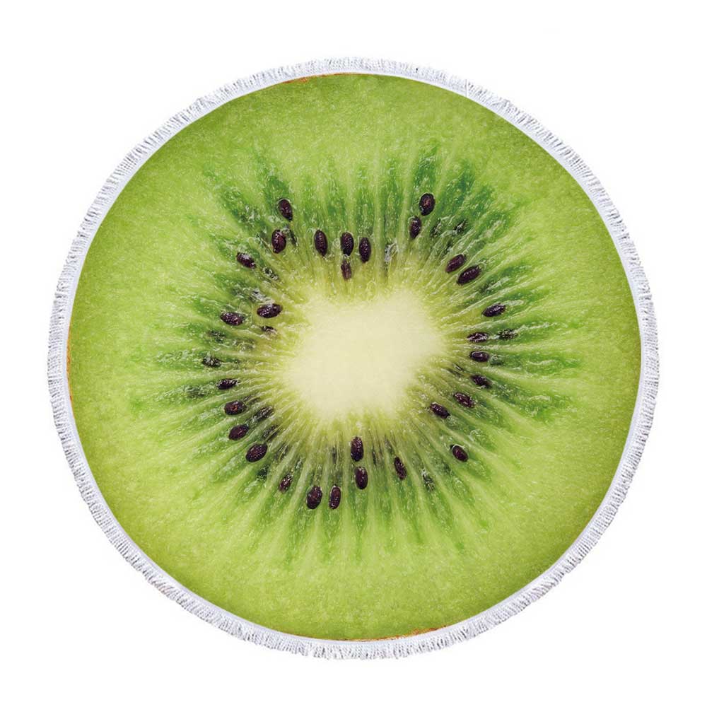 Serviette de plage ronde fruits du kiwi