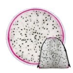 Serviette de plage ronde fruits du dragon sac