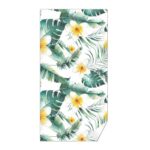 Serviette de plage en microfibre tropicale fleur de tiaré