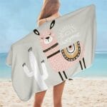 Serviette de plage en microfibre lama beige