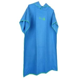 Serviette de plage à capuche unie bleu