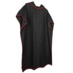 Serviette de plage à capuche unie noir