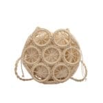 Sac de plage en paille et rotin beige