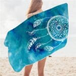 Serviette de plage en microfibre attrape-rêve bleu