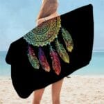 Serviette de plage en microfibre attrape-rêve noir