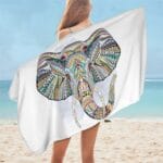 Serviette de plage en microfibre éléphant mandala