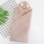 Serviette de plage animaux pour enfant marron