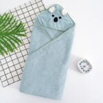 Serviette de plage animaux pour enfant bleu