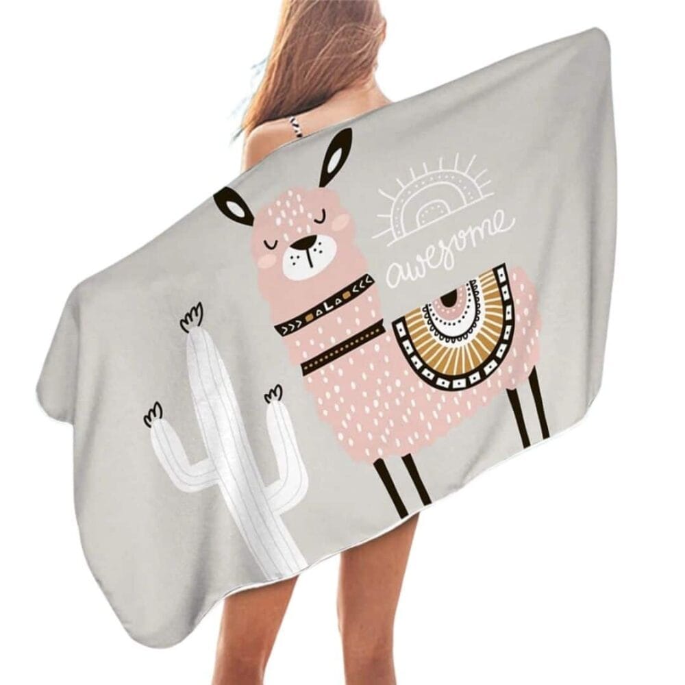 Serviette de plage en microfibre lama