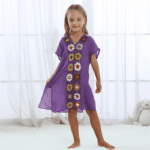 Robe pareo ethnique pour enfant violet