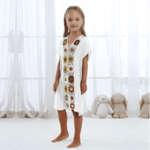 Robe pareo ethnique pour enfant blanc