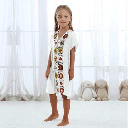 Robe pareo ethnique pour enfant blanc