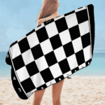 Serviette de plage en microfibre échiquier 2