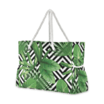 Grand sac de plage fourre-tout tropical graphique