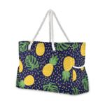 Grand sac de plage fourre-tout tropical ananas jungle