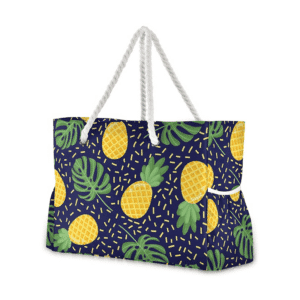 Grand sac de plage fourre-tout tropical ananas jungle