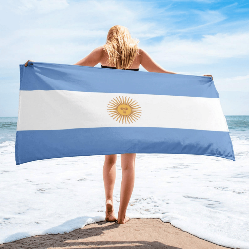 Serviette de plage en microfibre drapeaux Argentine