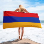 Serviette de plage en microfibre drapeaux Arménie