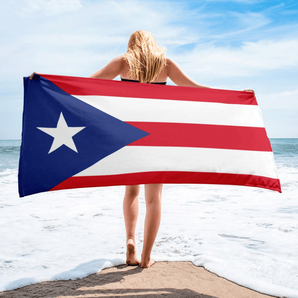 Serviette de plage en microfibre drapeaux Porto Rico