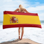 Serviette de plage en microfibre drapeaux Espagne