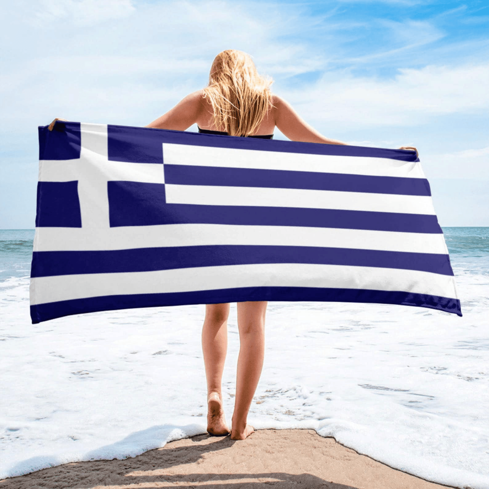 Serviette de plage en microfibre drapeaux Grèce