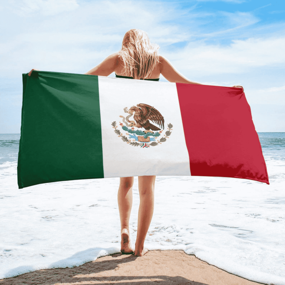 Serviette de plage en microfibre drapeaux Mexique