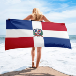 Serviette de plage en microfibre drapeaux République Dominicaine