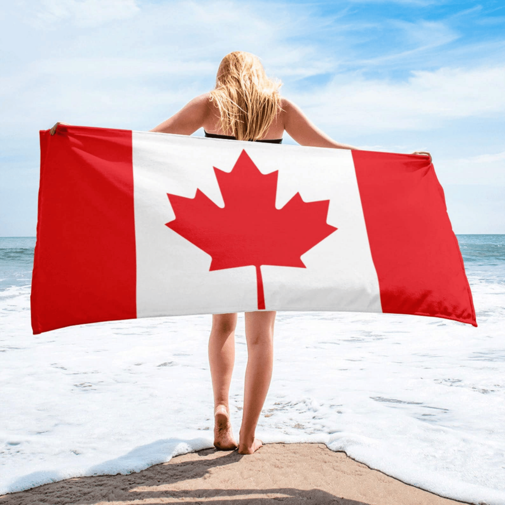 Serviette de plage en microfibre drapeaux Canada
