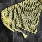 Mini paréo en maille pour femme jaune