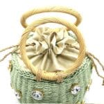 Sac de plage en paille original detail
