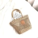 Sac de plage en paille panier fourre-tout 2