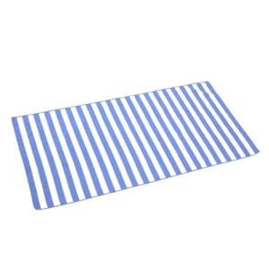 Serviette de plage en microfibre rayée bleu