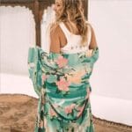 Robe de Plage à Ceinture Bohemian Style bleu dos