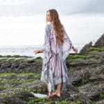 Robe de Plage à Imprimé Ailes d'Ange rose dos