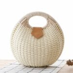 sac rond en osier blanc