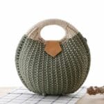 sac rond en osier vert