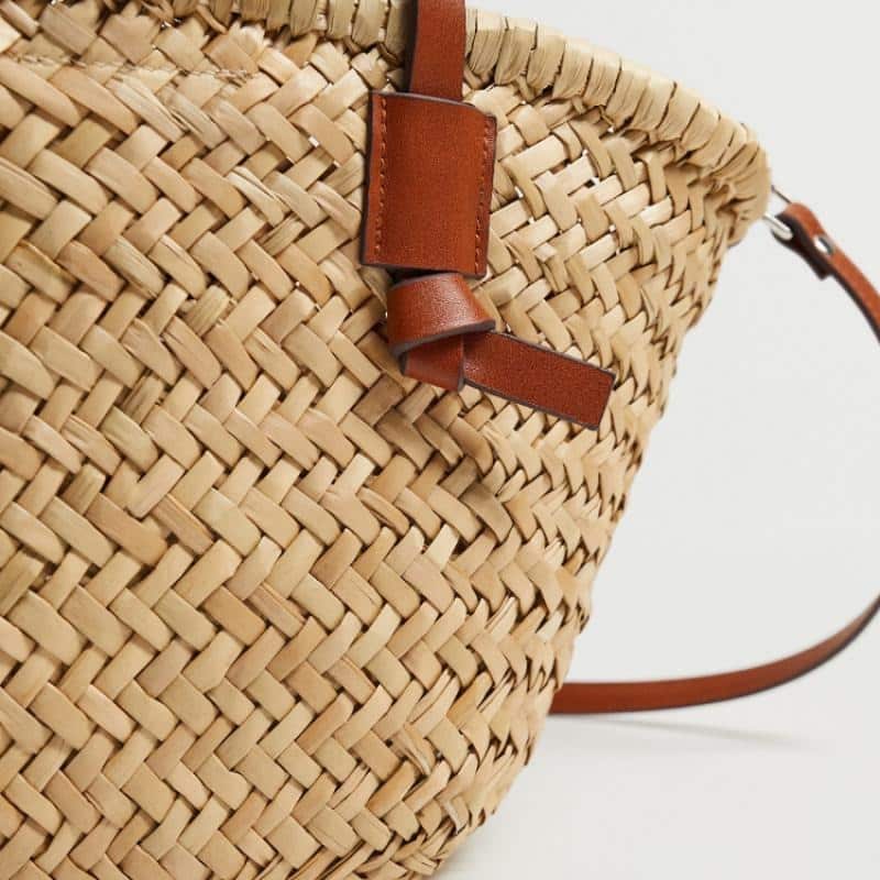Grand sac bandouliere style panier zoom details