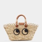 grand sac fourre tout en rotin et en osier de face