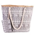 sac fourre tout style ethnique gris