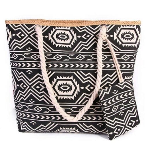 sac fourre tout style ethnique noir