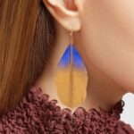 Boucles d'Oreilles Plumes Colorées Metalisées produit