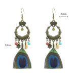 Boucles d'Oreilles Plumes de Paon coquillage dim