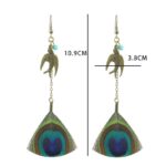 Boucles d'Oreilles Plumes de Paon hirondelle dim