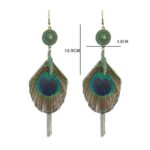 Boucles d'Oreilles Plumes de Paon plume chainette dim
