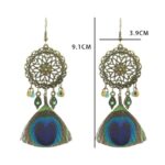 Boucles d'Oreilles Plumes de Paon rosace dim