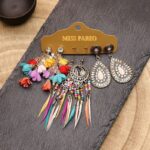 Boucles d'Oreilles Plumes et Breloques Plumes Multi